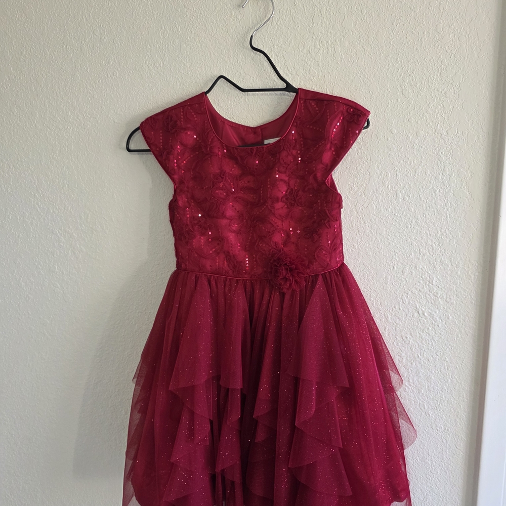 Sparkling Red Layered Dress